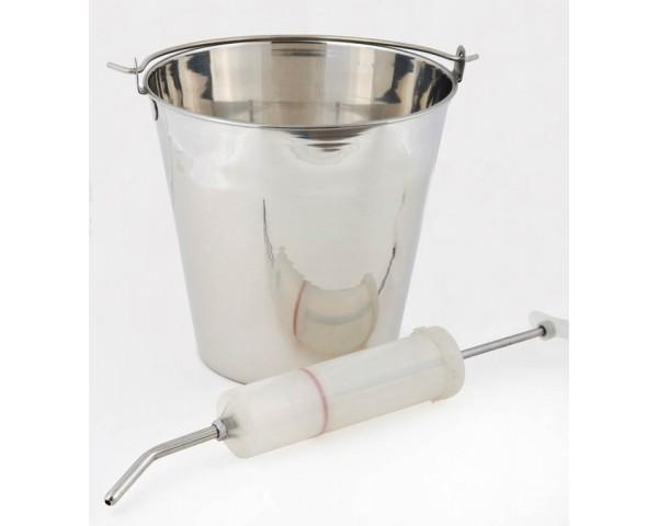 stainless steel bucket 12 L, incl. dose syringe 40 ml